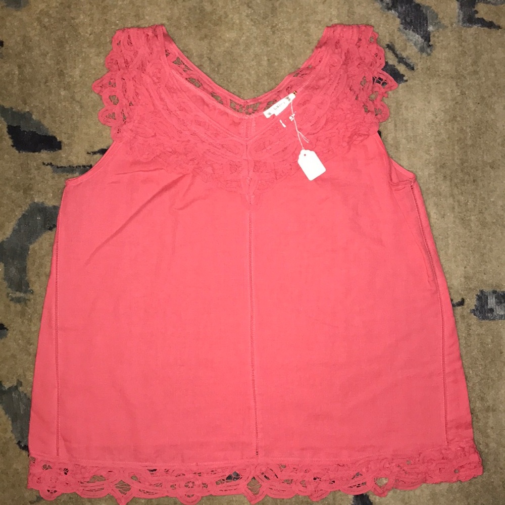 Esley Coral Linen Blouse
